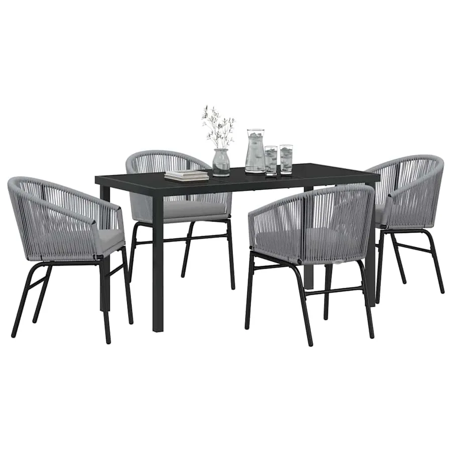 Ensemble de salle à manger pour jardin 5 pcs Anthracite - 3