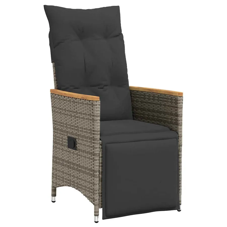 Ensemble de salle à manger pour jardin 7 pcs Gris polyrotin - 6