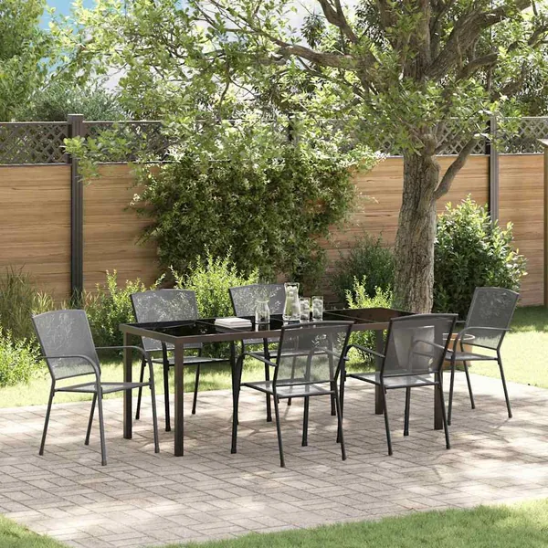 Ensemble de salle à manger pour jardin 7 pcs Anthracite