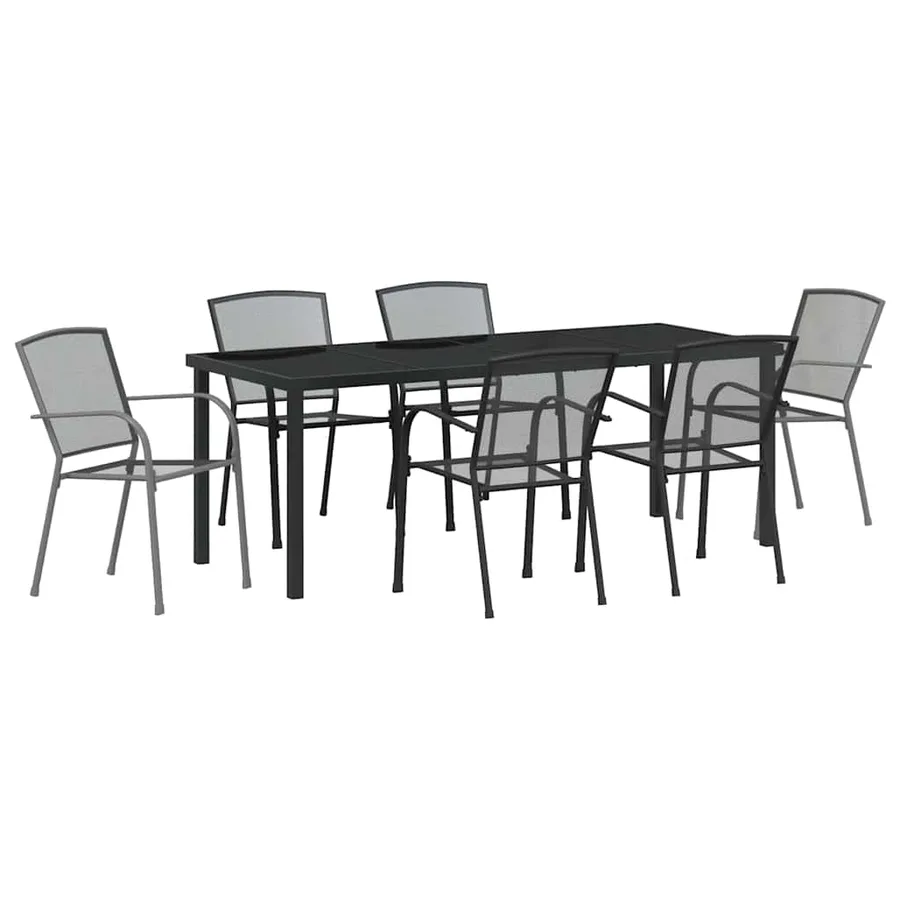 Ensemble de salle à manger pour jardin 7 pcs Anthracite - 2