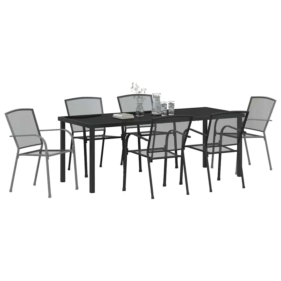 Ensemble de salle à manger pour jardin 7 pcs Anthracite - 3