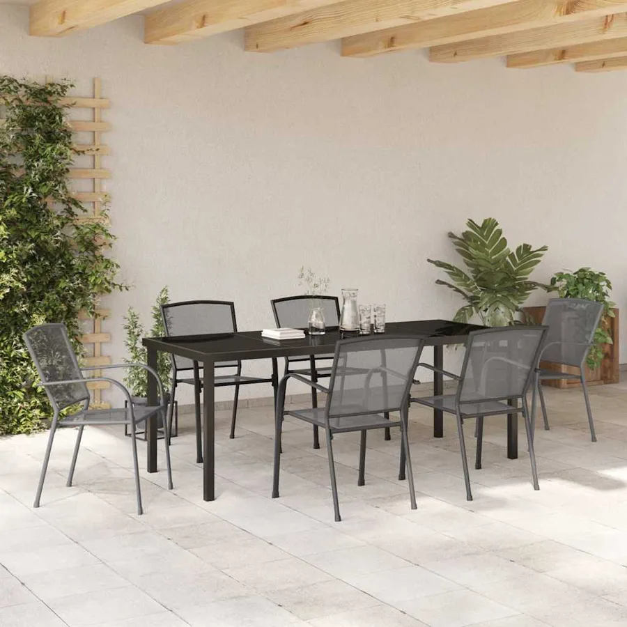 Ensemble de salle à manger pour jardin 7 pcs Anthracite - 4