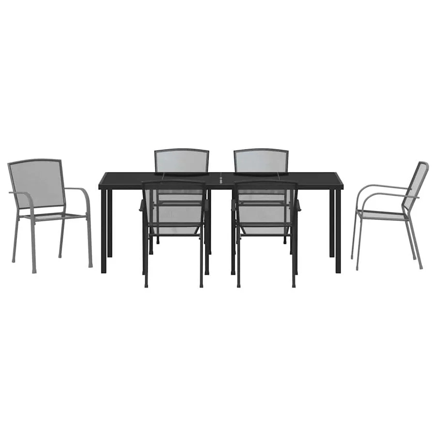 Ensemble de salle à manger pour jardin 7 pcs Anthracite - 7