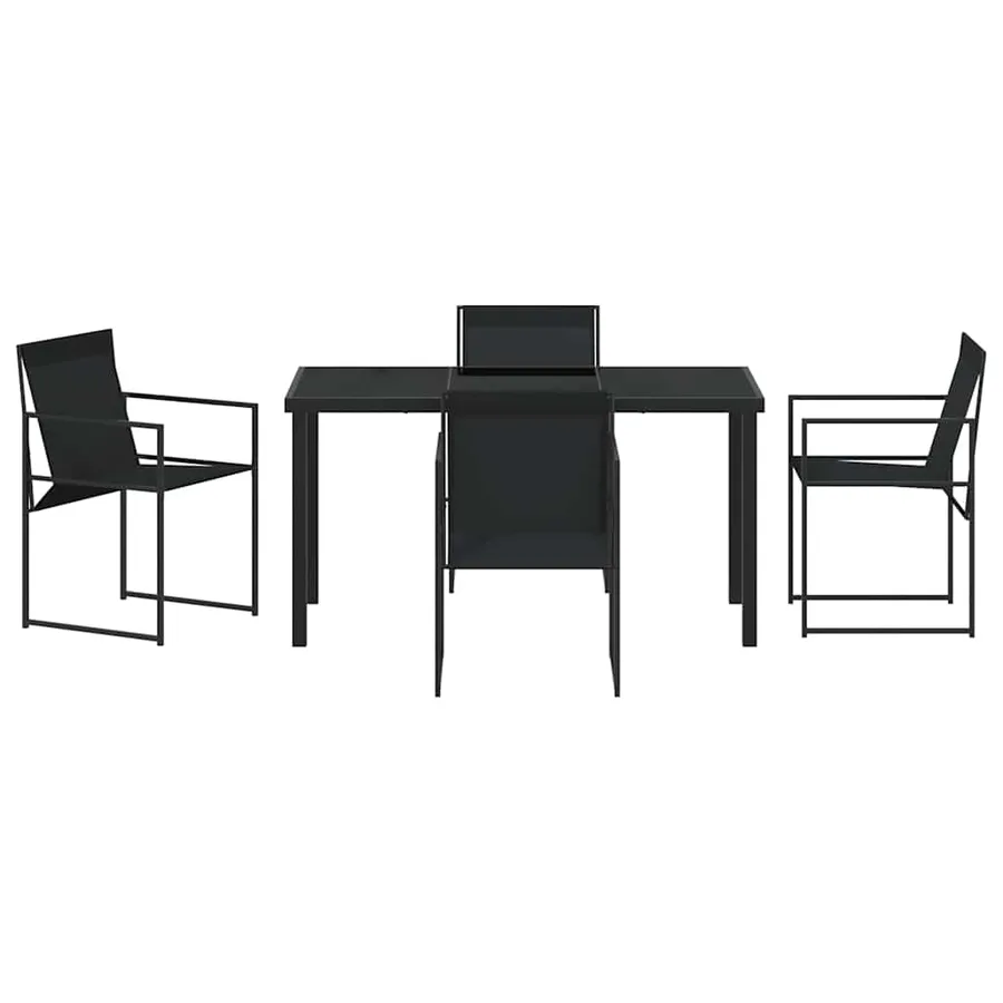 Ensemble de salle à manger pour jardin 5 pcs Noir - 7