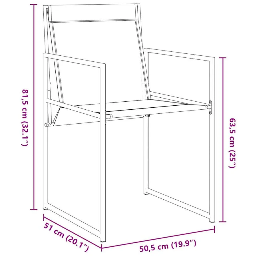 Ensemble de salle à manger pour jardin 5 pcs Noir - 8