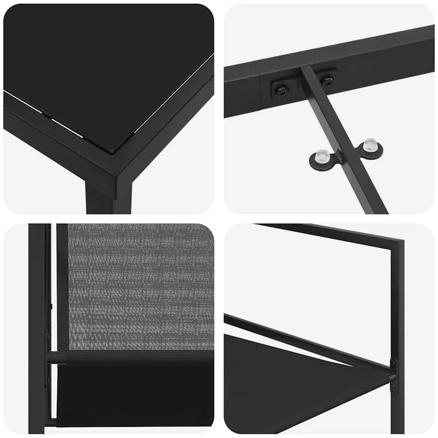 Ensemble de salle à manger pour jardin 5 pcs Noir - 9