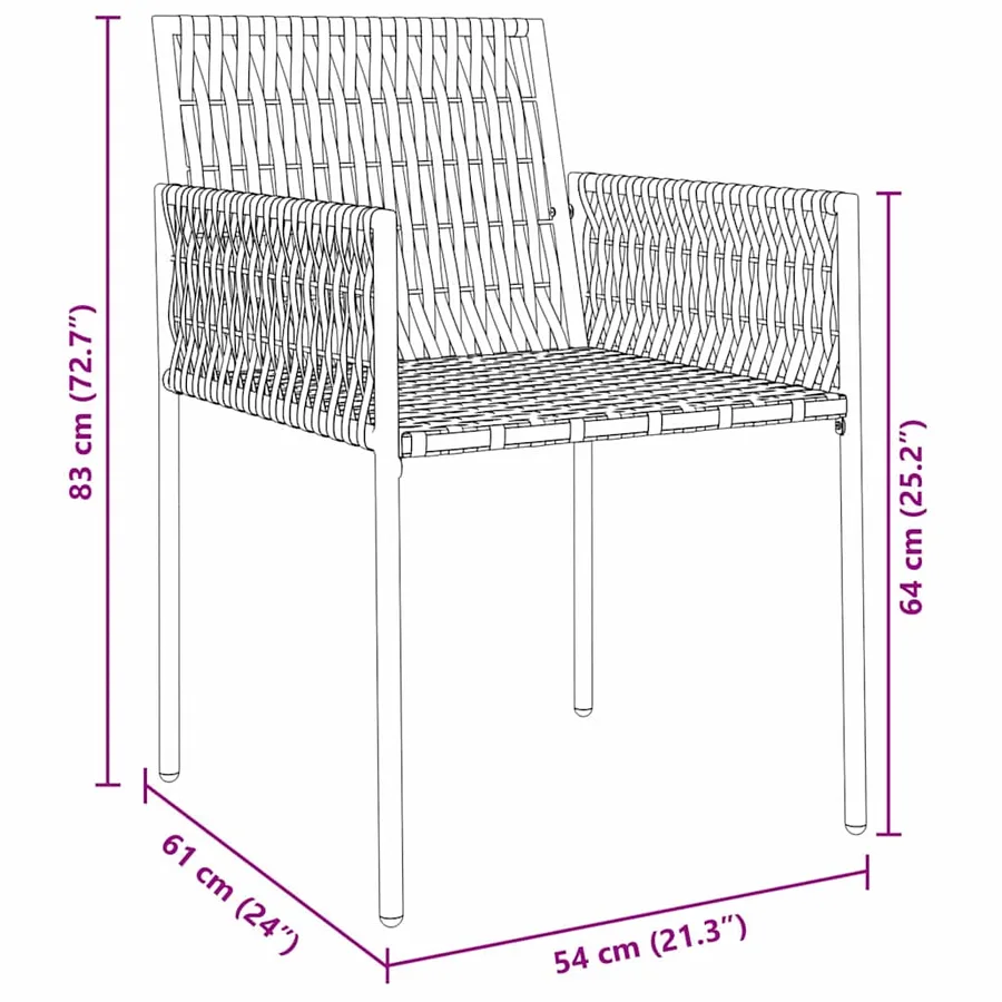 Ensemble de salle à manger pour jardin 9 pcs Marron et Noir - 8