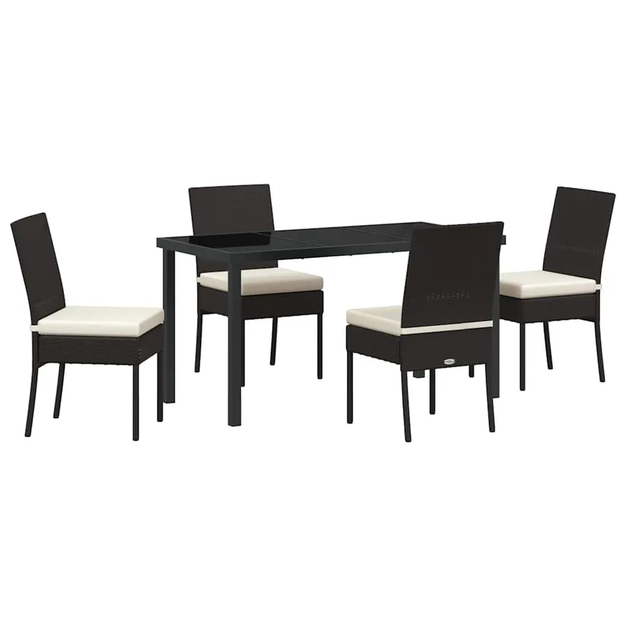 Ensemble de salle à manger pour jardin 5 pcs Noir - 2