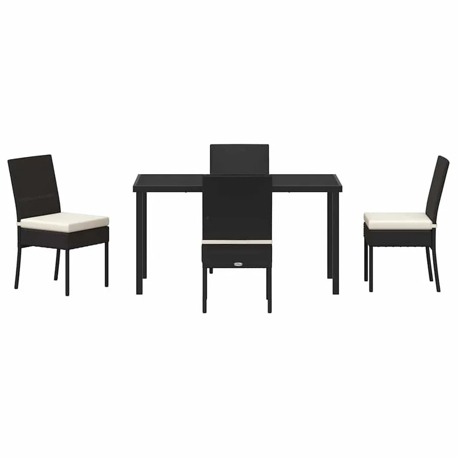 Ensemble de salle à manger pour jardin 5 pcs Noir - 7