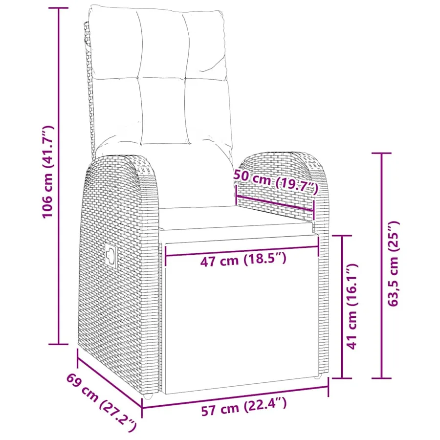 Ensemble de salle à manger pour jardin 5 pcs Noir polyrotin - 10