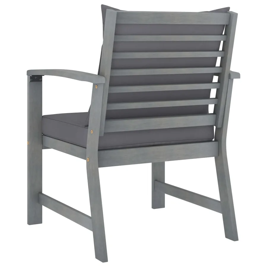 Salon de jardin 4 pcs avec coussins Bois d'acacia solide - 10