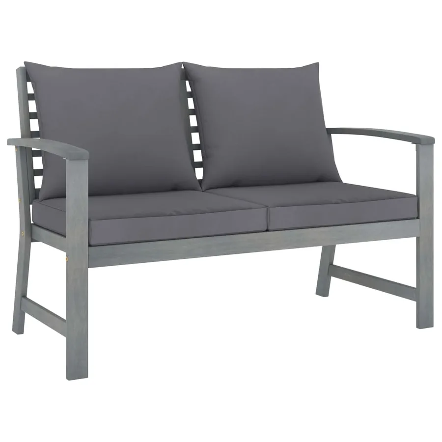 Salon de jardin 4 pcs avec coussins Bois d'acacia solide - 3
