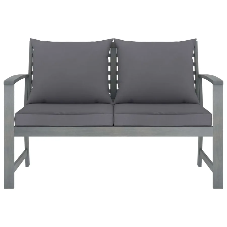 Salon de jardin 4 pcs avec coussins Bois d'acacia solide - 4