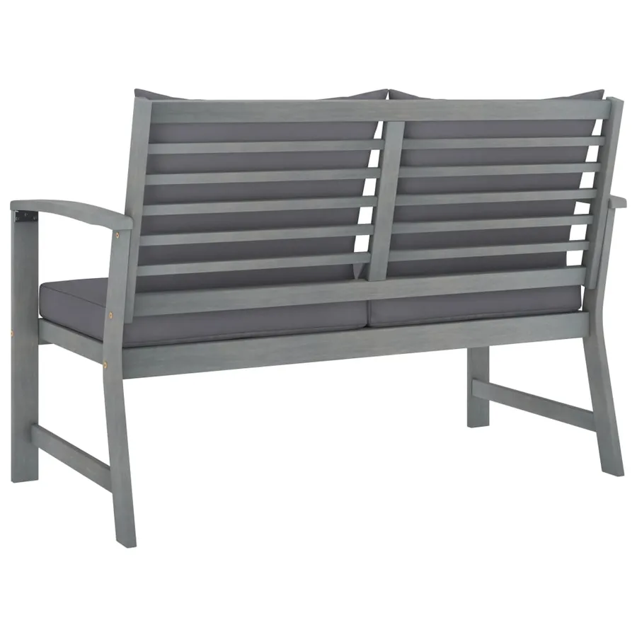 Salon de jardin 4 pcs avec coussins Bois d'acacia solide - 6