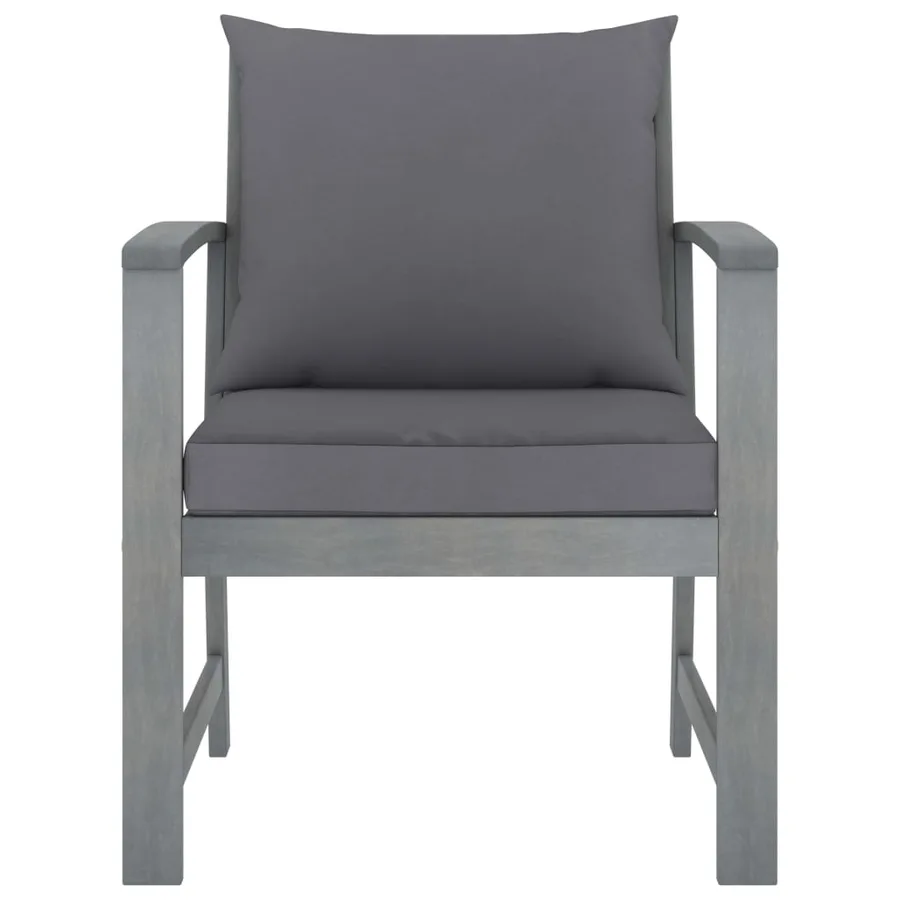 Salon de jardin 4 pcs avec coussins Bois d'acacia solide - 8