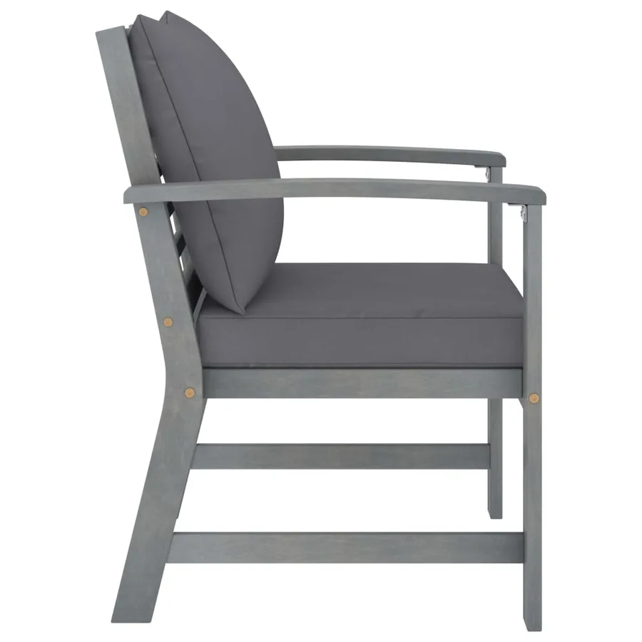 Salon de jardin 4 pcs avec coussins Bois d'acacia solide - 9