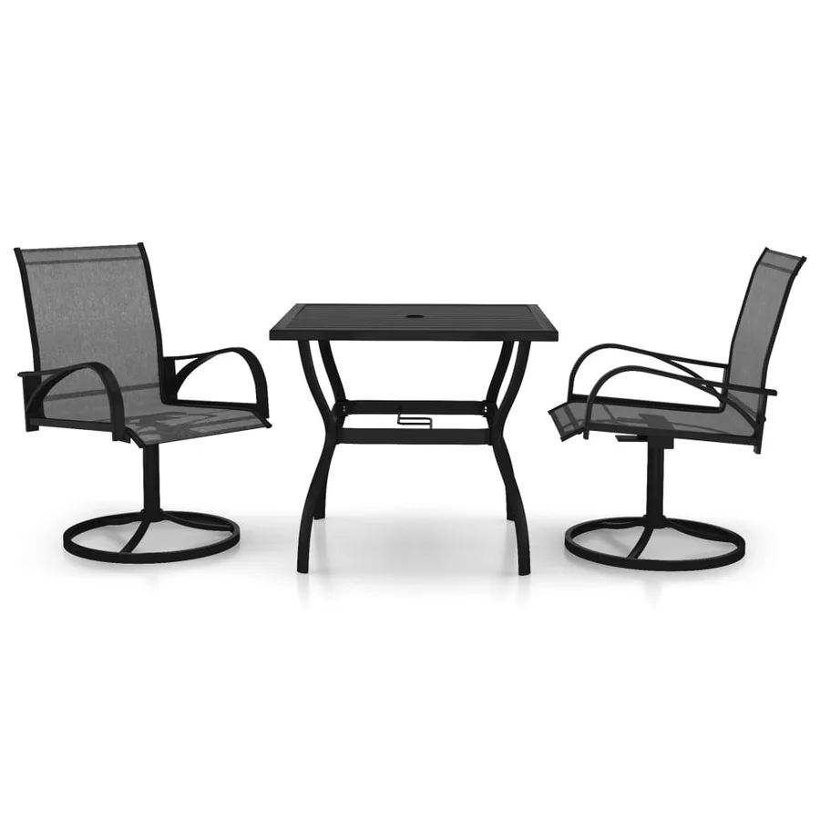 Ensemble à manger de jardin 3 pcs textilène et acier - 2