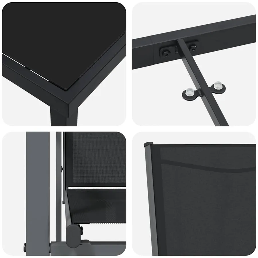 Ensemble de salle à manger pour jardin 7 pcs Noir - 9