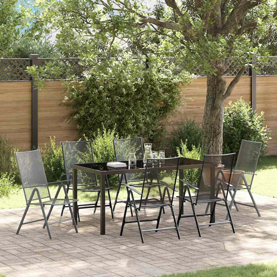 Ensemble de salle à manger pour jardin 7 pcs Anthracite