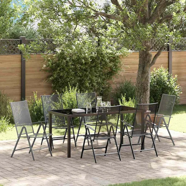 Ensemble de salle à manger pour jardin 7 pcs Anthracite