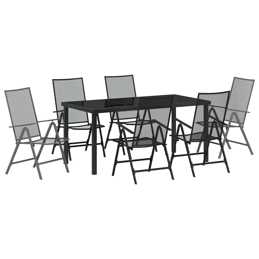 Ensemble de salle à manger pour jardin 7 pcs Anthracite - 2