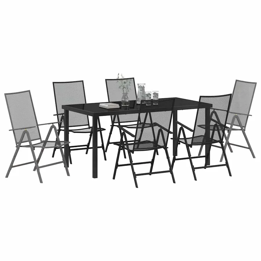 Ensemble de salle à manger pour jardin 7 pcs Anthracite - 3