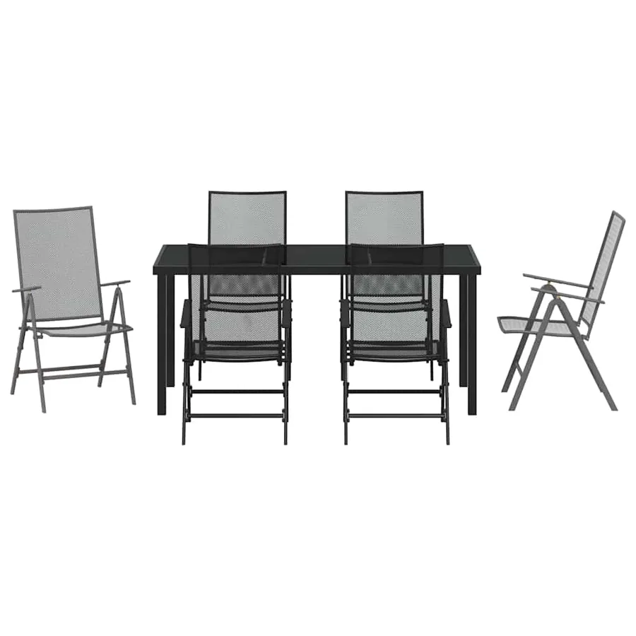 Ensemble de salle à manger pour jardin 7 pcs Anthracite - 7