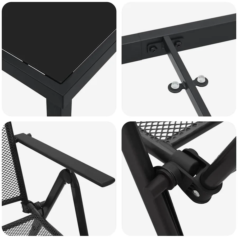 Ensemble de salle à manger pour jardin 7 pcs Anthracite - 9