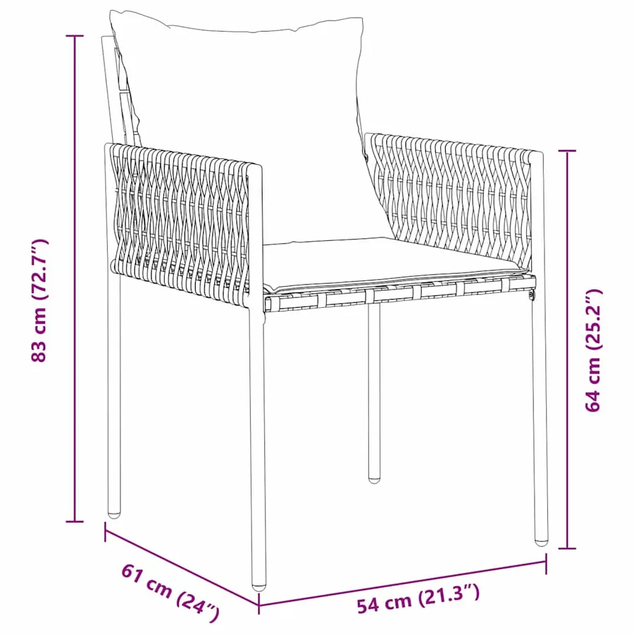 Ensemble de salle à manger pour jardin 5 pcs Noir et gris - 10