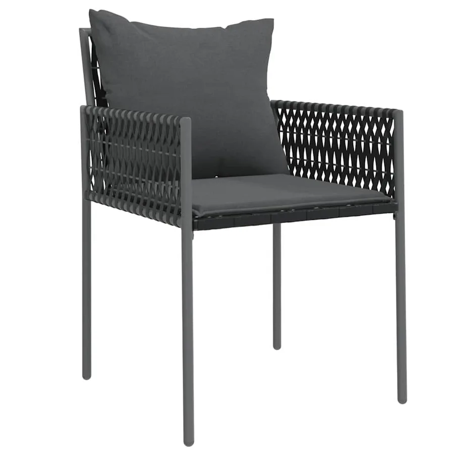 Ensemble de salle à manger pour jardin 5 pcs Noir et gris - 6