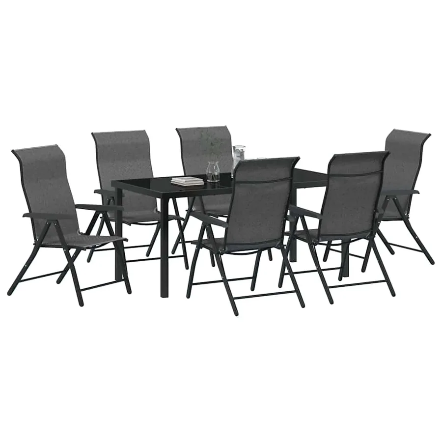 Ensemble de salle à manger pour jardin 7 pcs Gris - 3