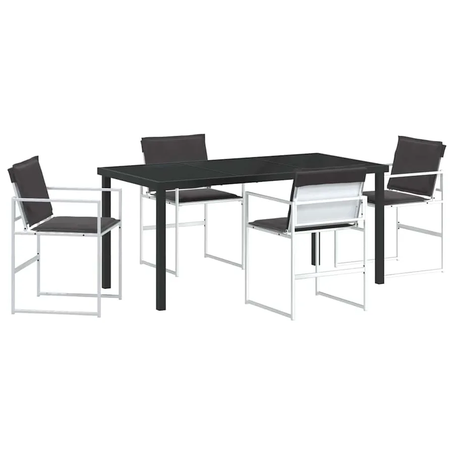 Ensemble de salle à manger pour jardin 5 pcs Blanc - 2