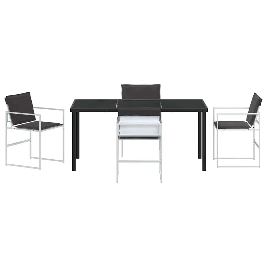 Ensemble de salle à manger pour jardin 5 pcs Blanc - 7