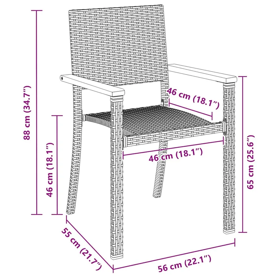 Ensemble de salle à manger pour jardin 7 pcs Noir - 10