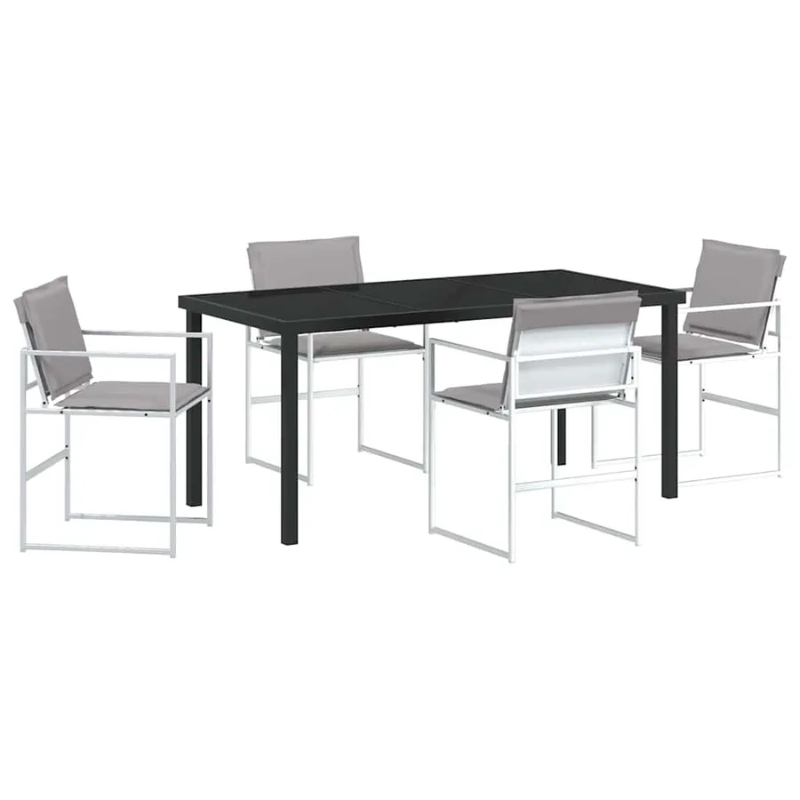 Ensemble de salle à manger pour jardin 5 pcs Blanc - 2