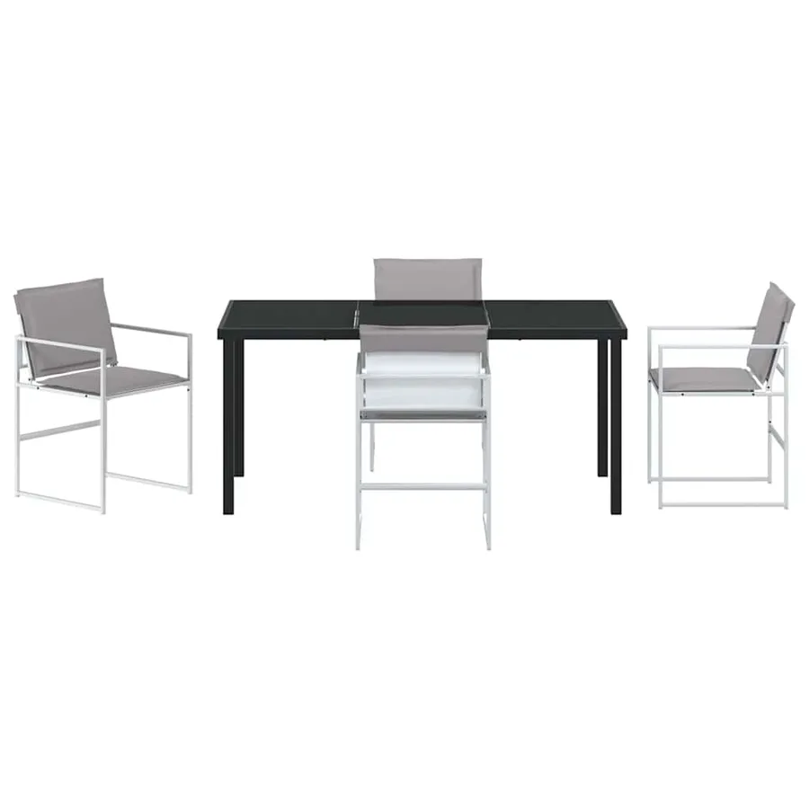 Ensemble de salle à manger pour jardin 5 pcs Blanc - 7