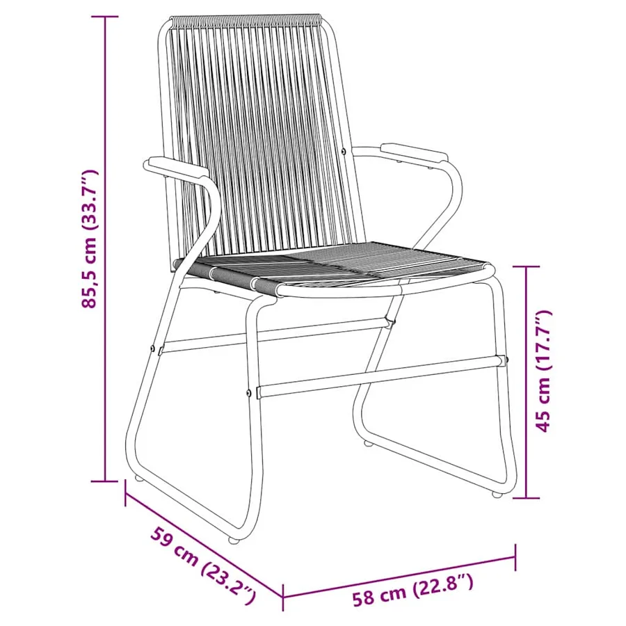 Ensemble de salle à manger pour jardin 7 pcs Noir - 10