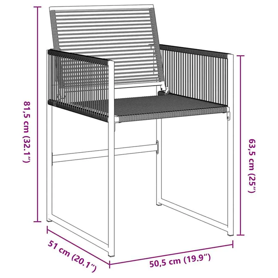 Ensemble de salle à manger pour jardin 5 pcs Noir polyrotin - 10