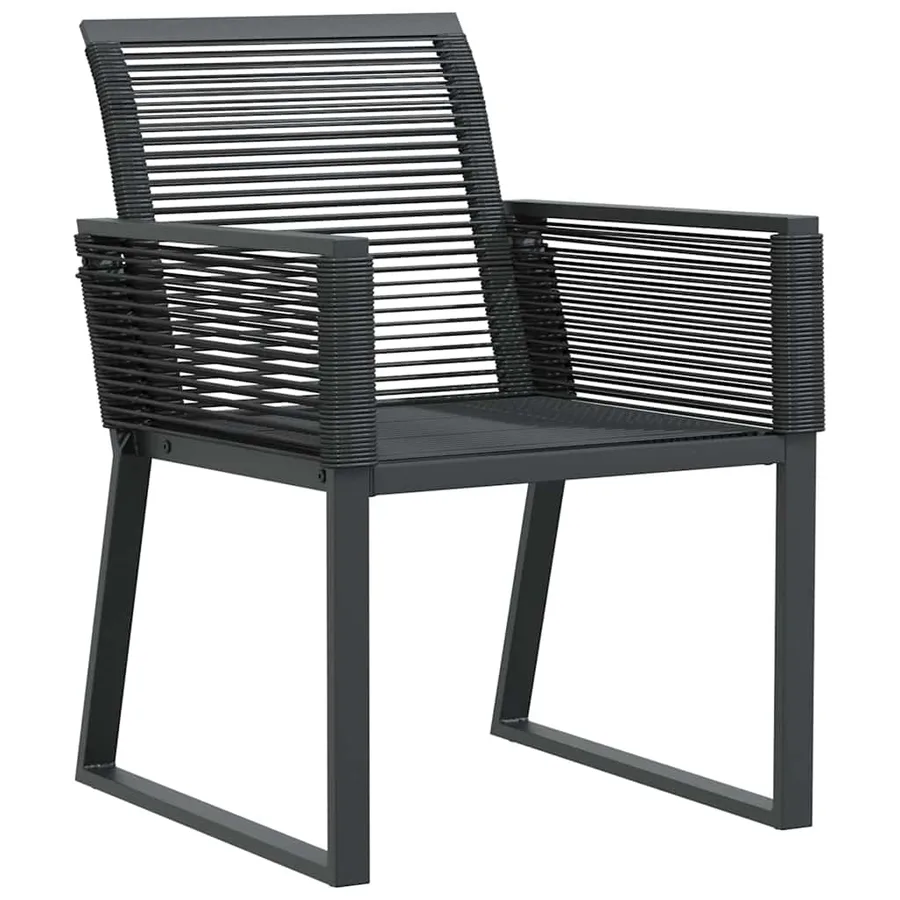 Ensemble de salle à manger pour jardin 7 pcs Noir - 6