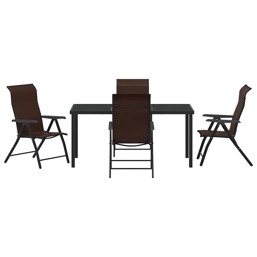 Ensemble de salle à manger pour jardin 5 pcs Marron - 7