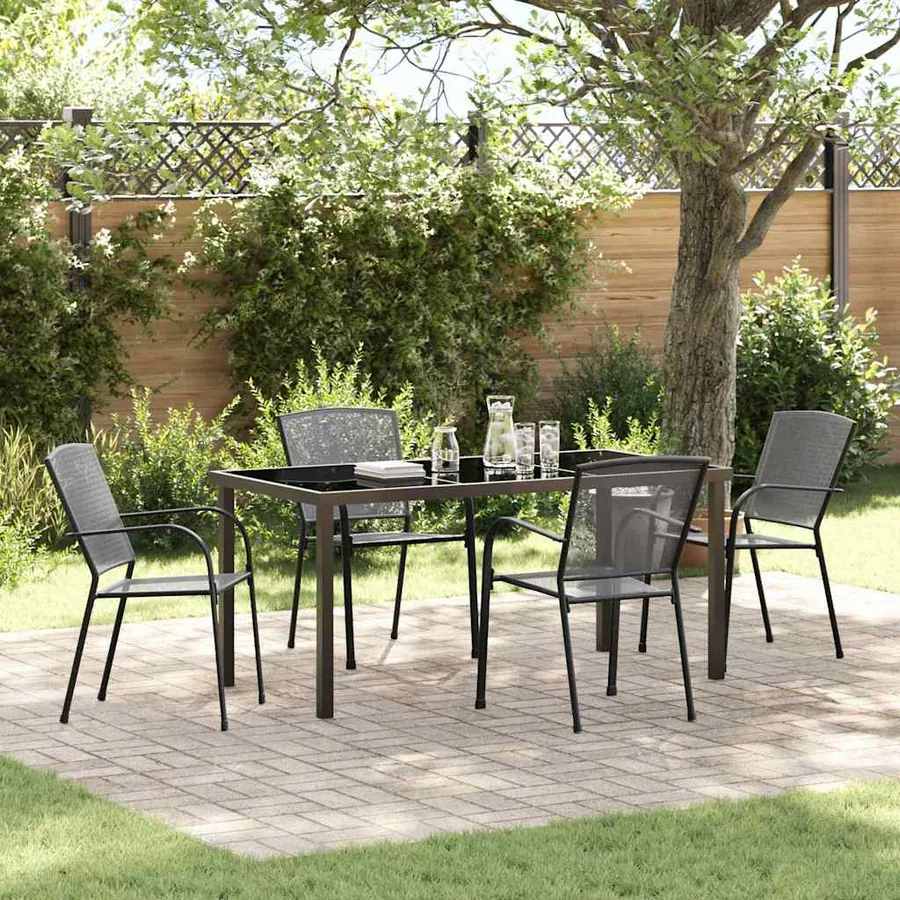 Ensemble de salle à manger pour jardin 5 pcs Anthracite