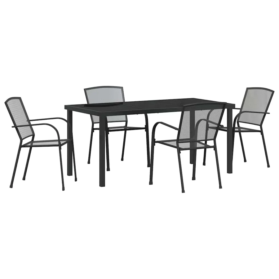 Ensemble de salle à manger pour jardin 5 pcs Anthracite - 2