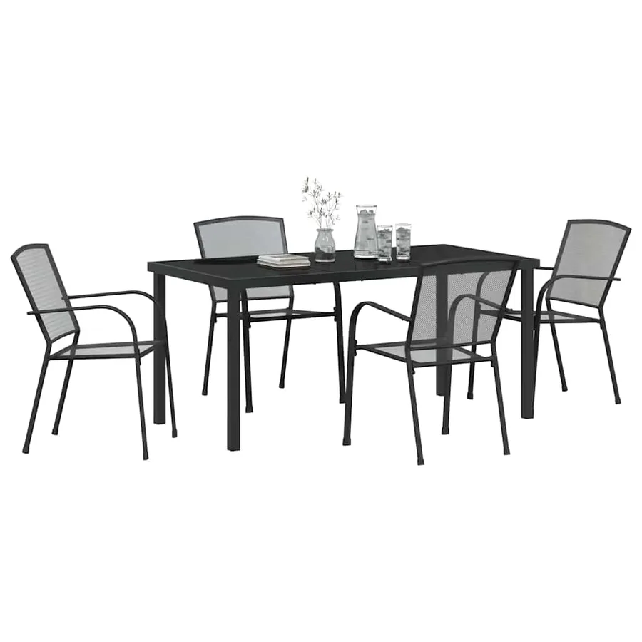 Ensemble de salle à manger pour jardin 5 pcs Anthracite - 3