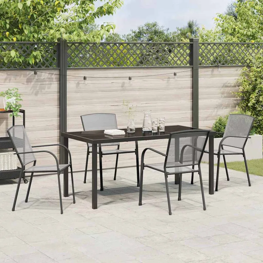Ensemble de salle à manger pour jardin 5 pcs Anthracite - 4