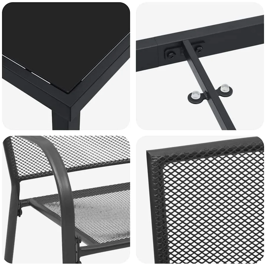 Ensemble de salle à manger pour jardin 5 pcs Anthracite - 9