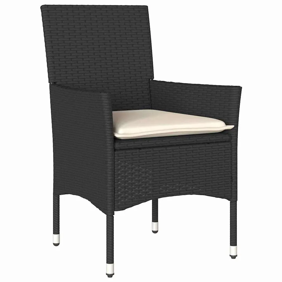 Ensemble de salle à manger pour jardin 5 pcs Noir polyrotin - 6