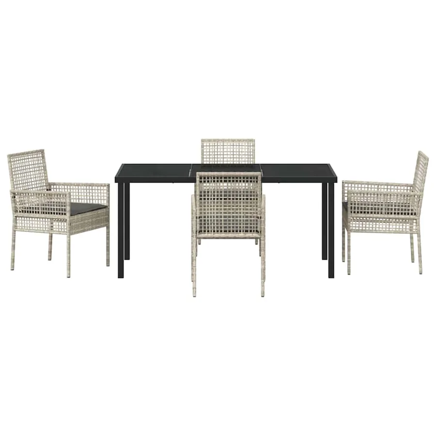 Ensemble de salle à manger pour jardin 5 pcs Gris clair - 7