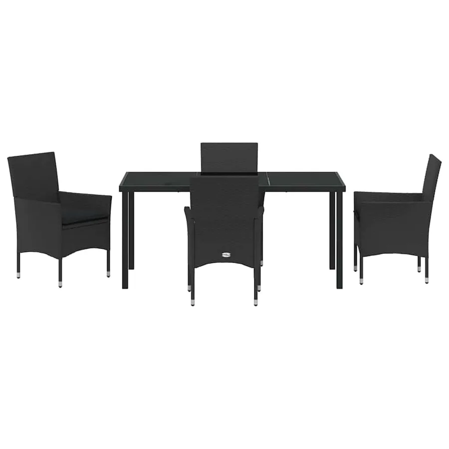 Ensemble de salle à manger pour jardin 5 pcs Noir polyrotin - 7