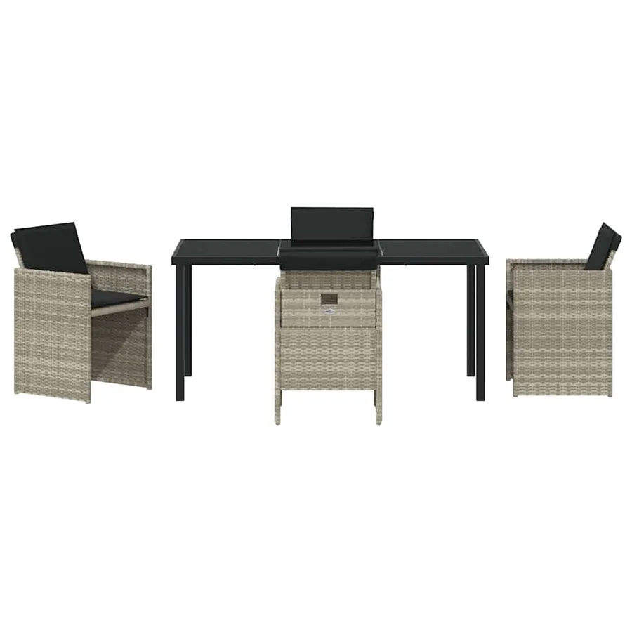 Ensemble de salle à manger pour jardin 5 pcs Gris clair - 7