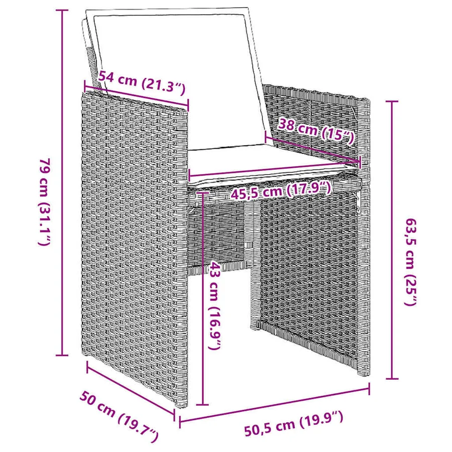 Ensemble de salle à manger pour jardin 5 pcs Gris clair - 8